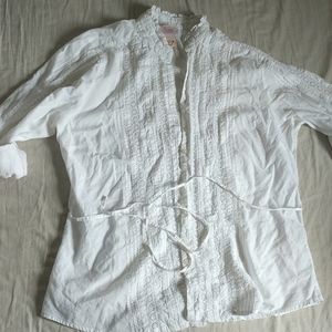 White button up blouse